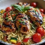 Balsamic Chicken Veggie Orzo