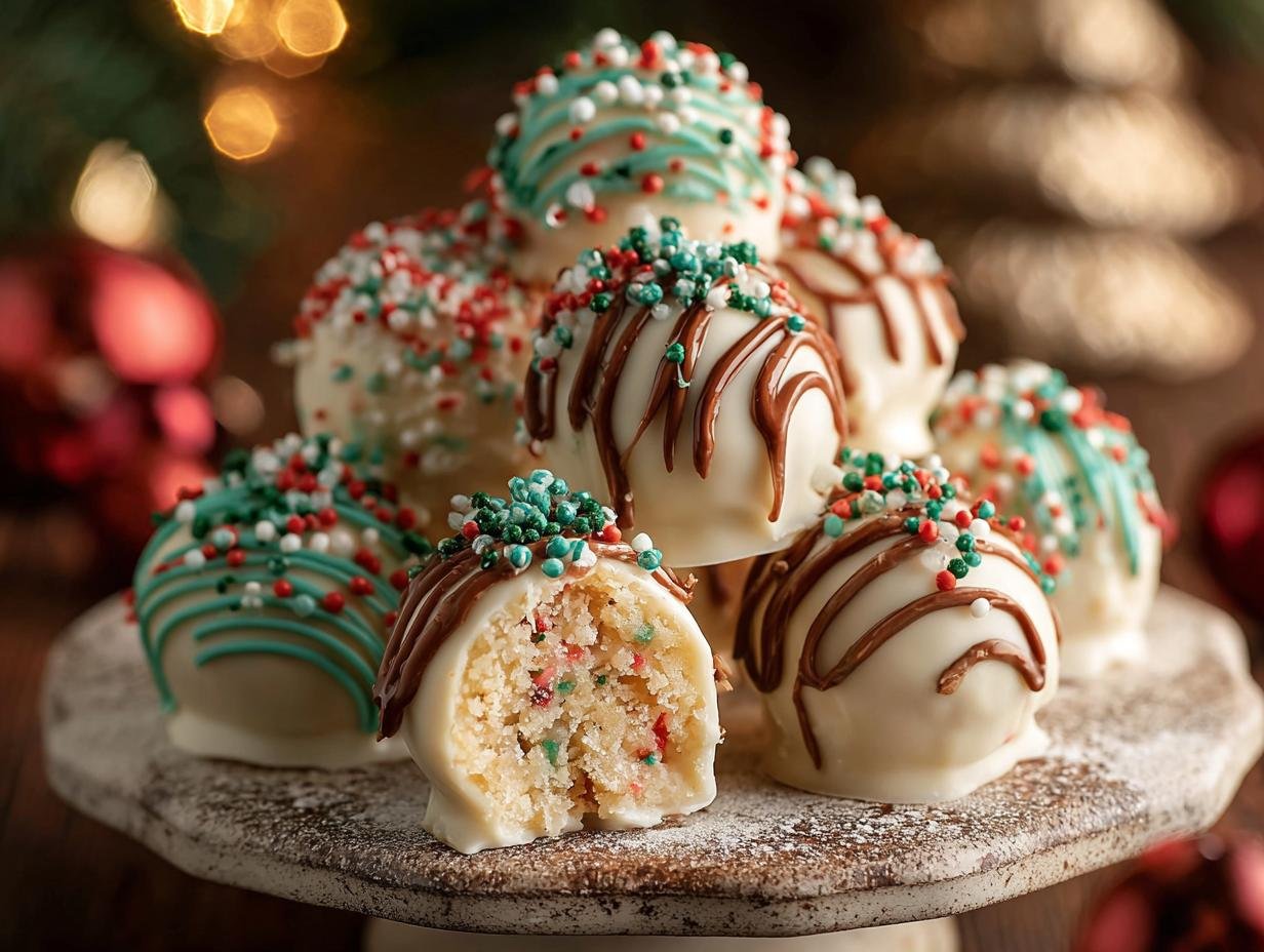 Christmas Tree Cake Truffles: 1 Easy Recipe