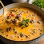 Cozy Crockpot Cheeseburger Soup