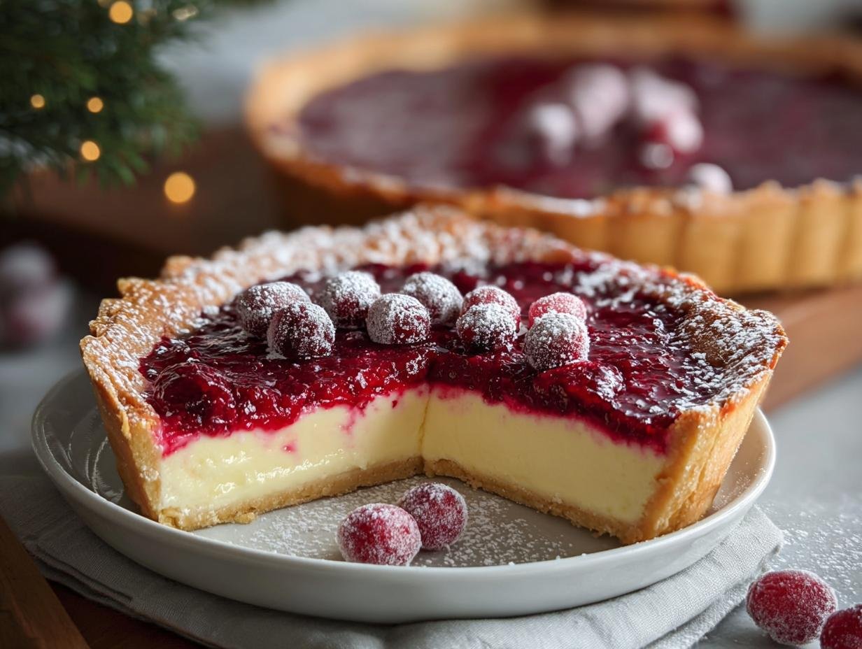 Cranberry Custard Pie: 1 Amazing Holiday Treat - Cranberry Custard Pie - additional detail