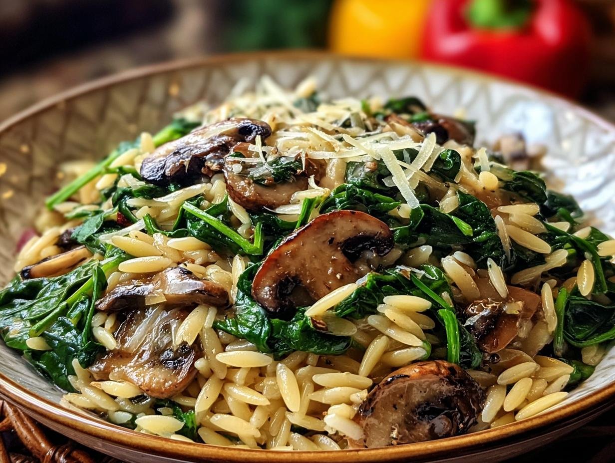 Creamy Spinat Pilz Orzo