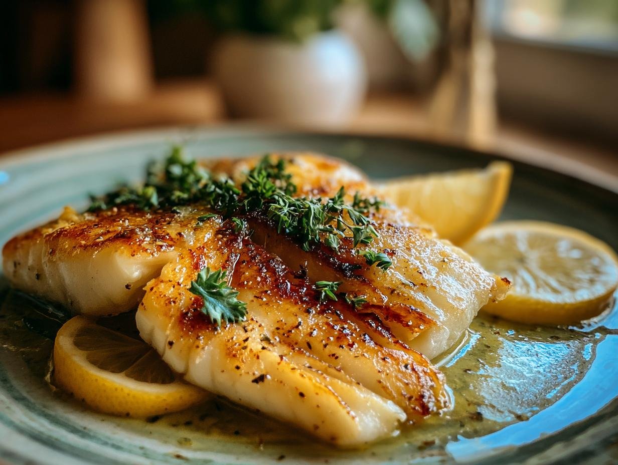 Crispy Flounder Lemon Butter - Crispy Flounder Lemon Butter - additional detail
