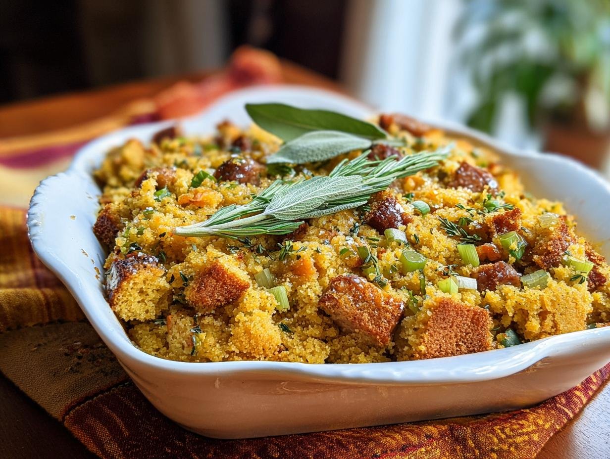Irresistible Southern Cornbread Dressing: A Hug - Irresistible Southern Cornbread Dressing - additional detail