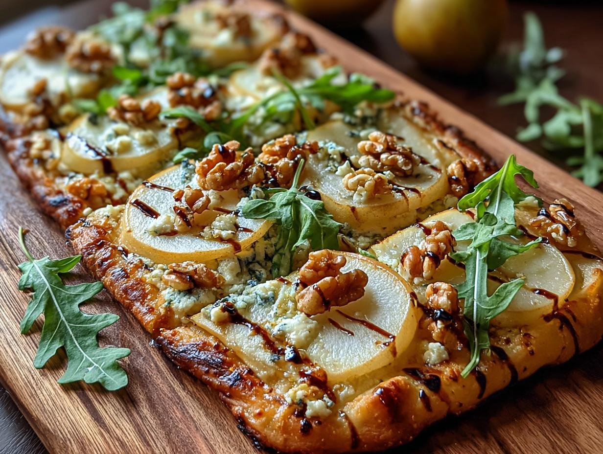 Pear Gorgonzola Walnut Flatbread