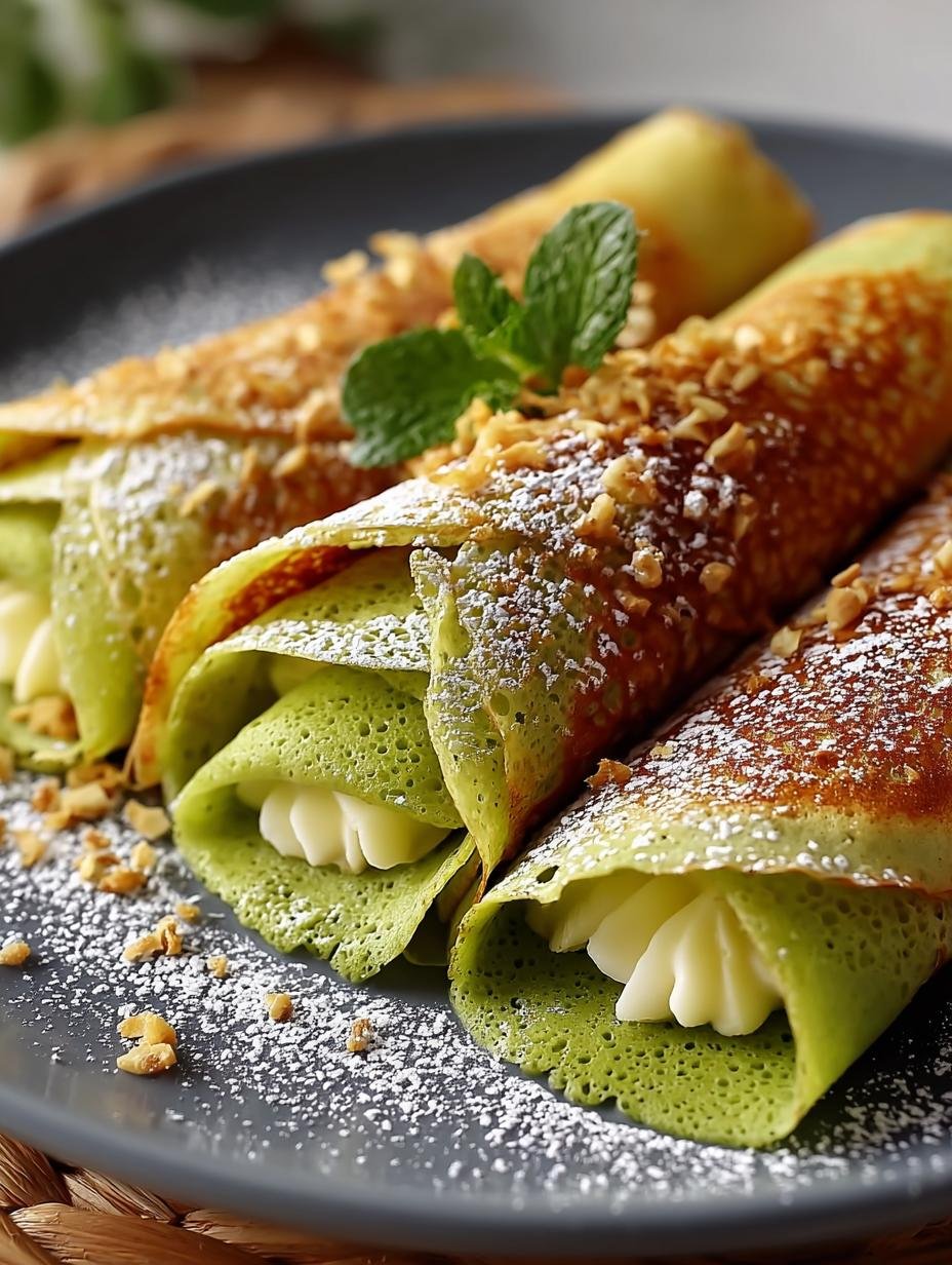 Delicious Coconut Pandan Crepes with Creamy Coconut Bliss - Coconut Pandan Crepes with - additional detail