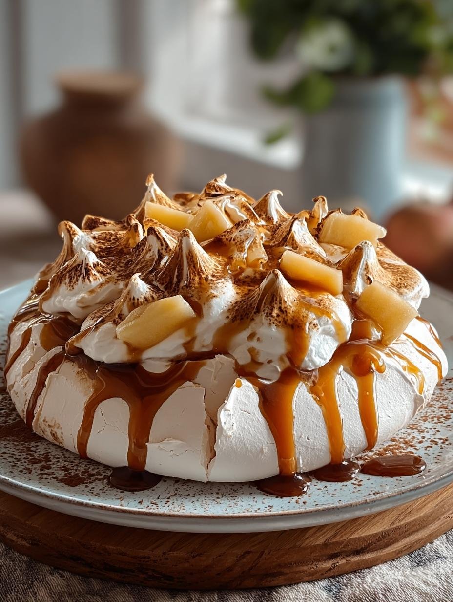 Fall Pavlova with Caramelized Apples: An Irresistible Delight - Fall Pavlova with Caramelized - main visual representation