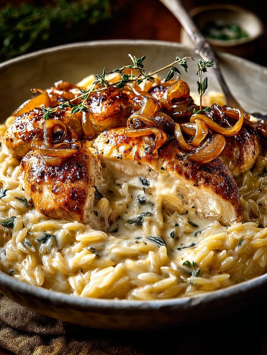 French Onion Chicken Orzo Casserole: 6 Comforting Steps - French Onion Chicken Orzo - main visual representation
