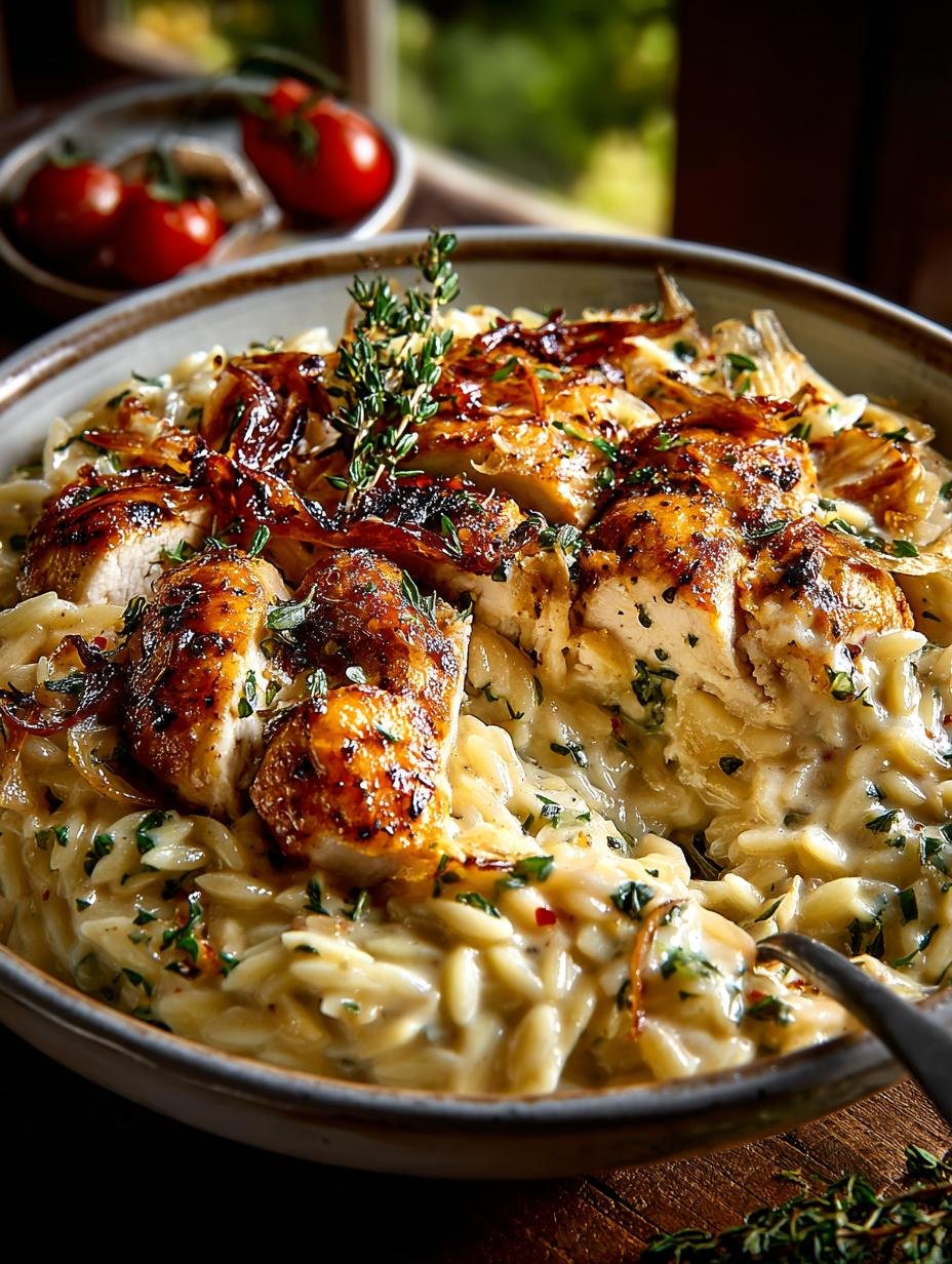 French Onion Chicken Orzo Casserole: 6 Comforting Steps - French Onion Chicken Orzo - additional detail