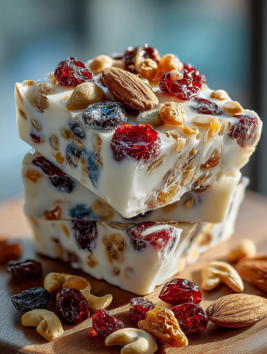 Delicious Frozen Yogurt Trail Mix Bark Clusters