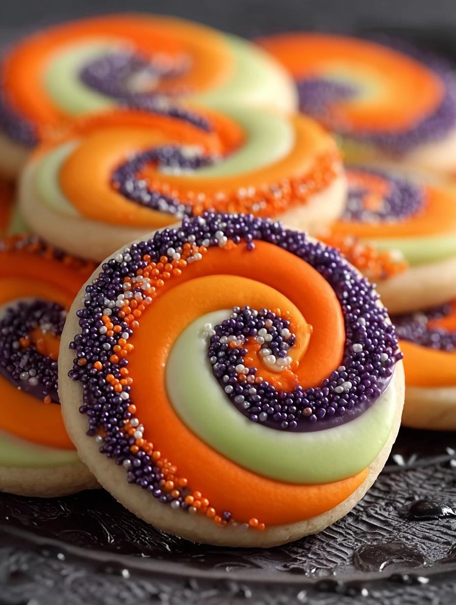 Halloween Pinwheel Sugar Cookies