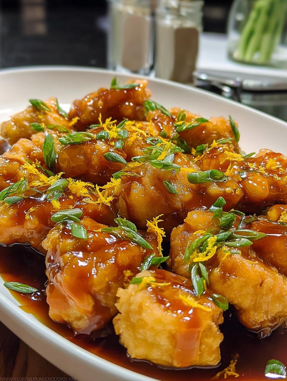 Irresistible Orange Chicken Sauce: 1 Secret Revealed - A close-up of a bowl of glossy, vibrant Irresistible Orange Chicken Sauce, garnished with fresh orange slices and green onions, ready to be served.