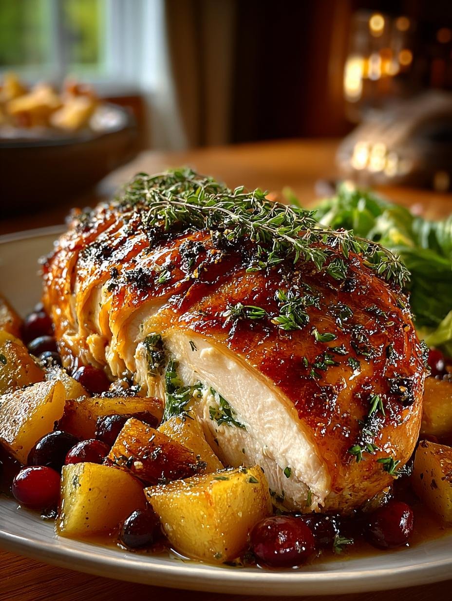 Irresistible Stuffed Roast Chicken with Apples and Cranberries - Irresistible Stuffed Roast Chicken - main visual representation
