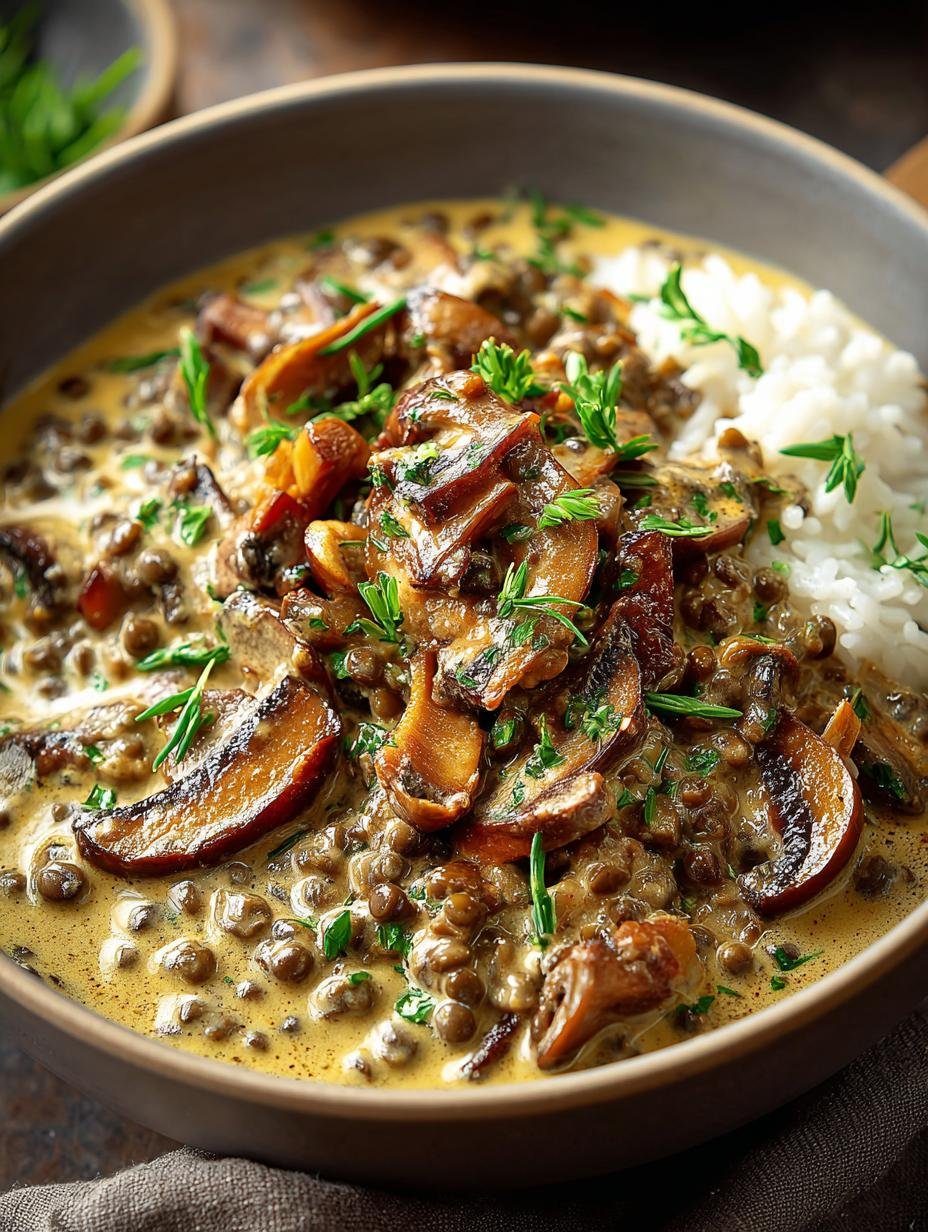Lentil Mushroom Stroganoff: 7 Reasons You'll Love This Dish - Lentil Mushroom Stroganoff - additional detail