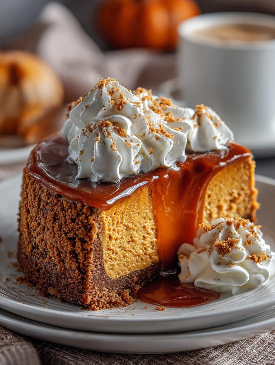 Pumpkin Cheesecake Gingersnap Crust: 12 Rich Layers - Pumpkin Cheesecake Gingersnap Crust - additional detail