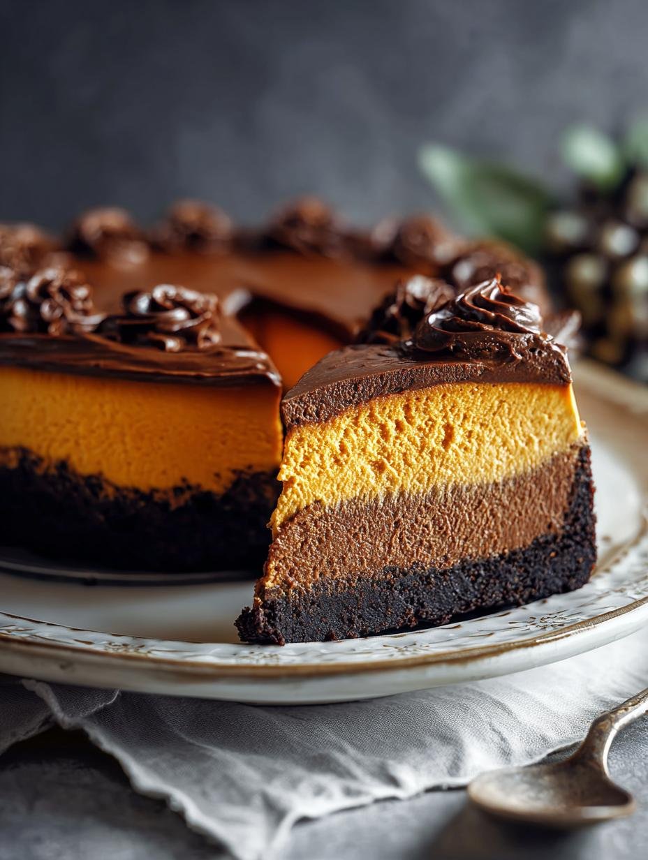 Pumpkin Chocolate Cheesecake: 1 Incredible Treat!