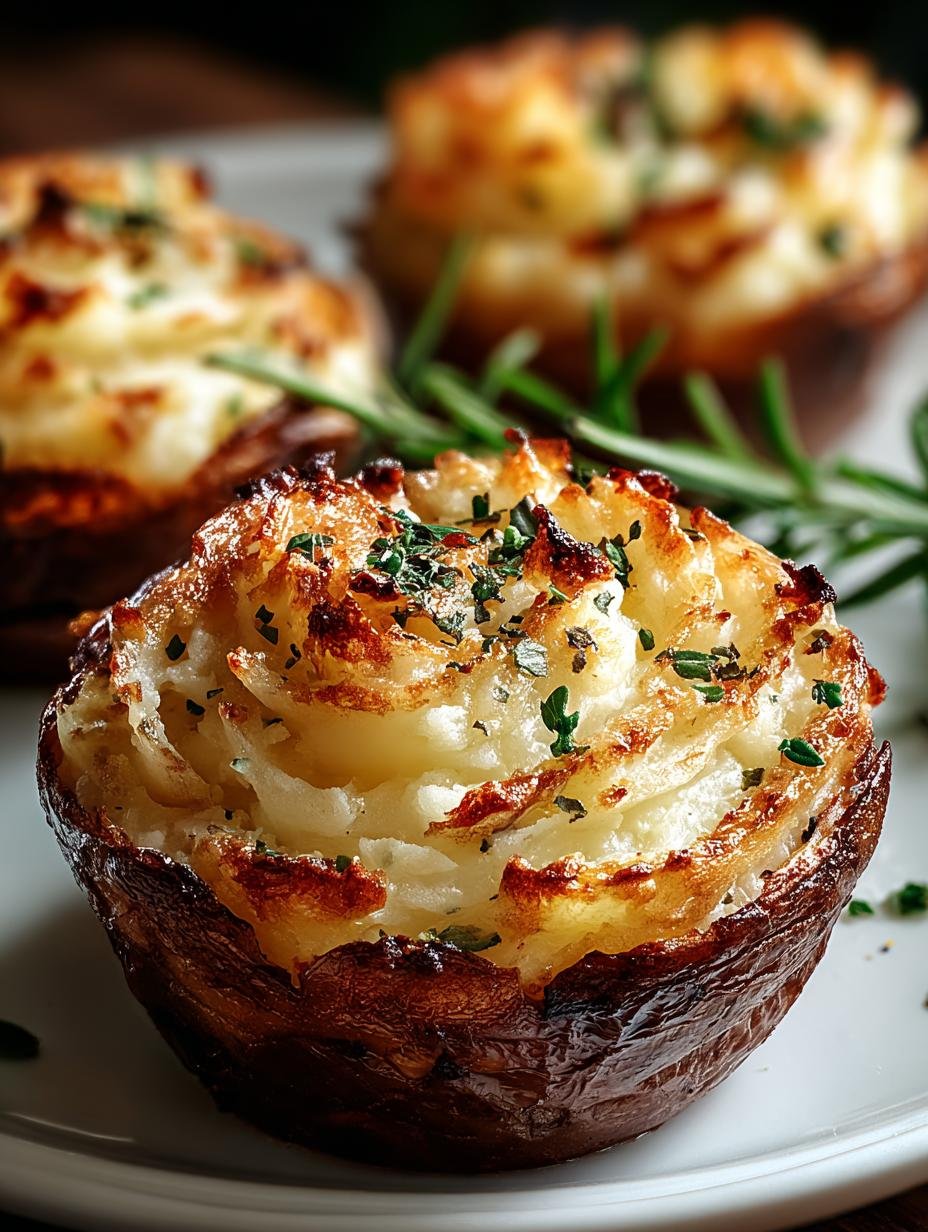 Stuffed Mashed Potato Nests