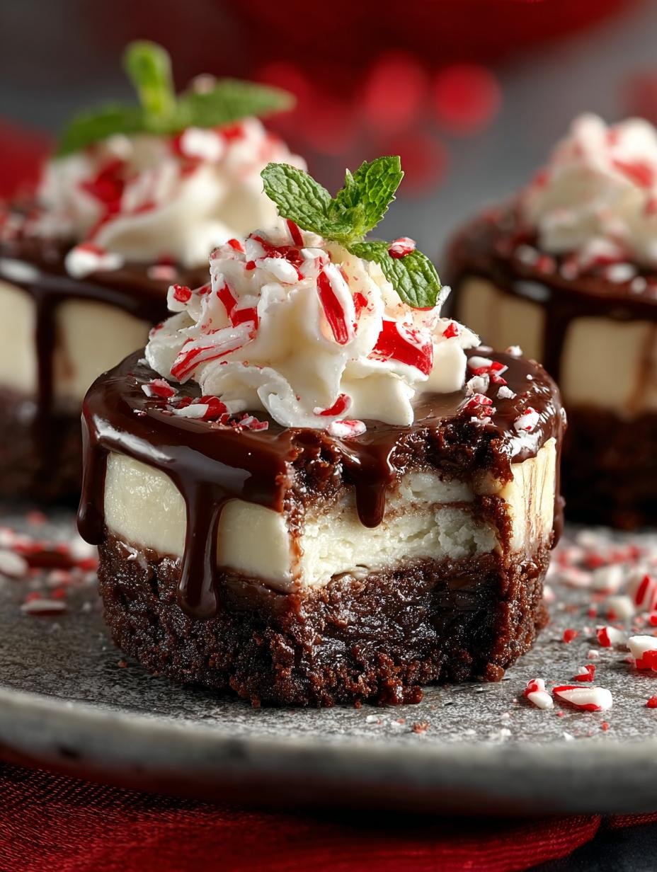 Chocolate Peppermint Cheesecake Bites