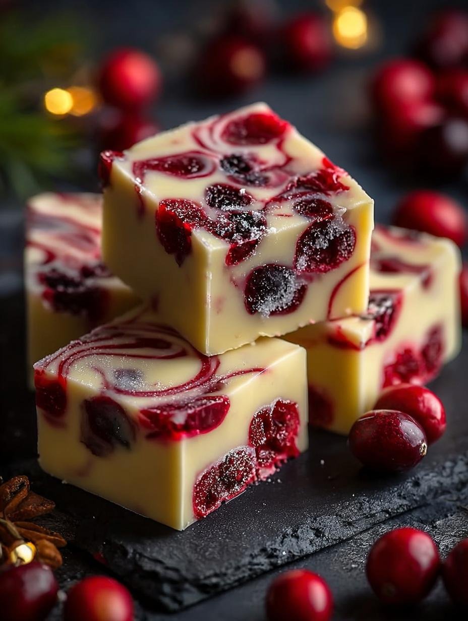 Cranberry Swirl White Chocolate Fudge Delight - Cranberry Swirl White Chocolate - additional detail