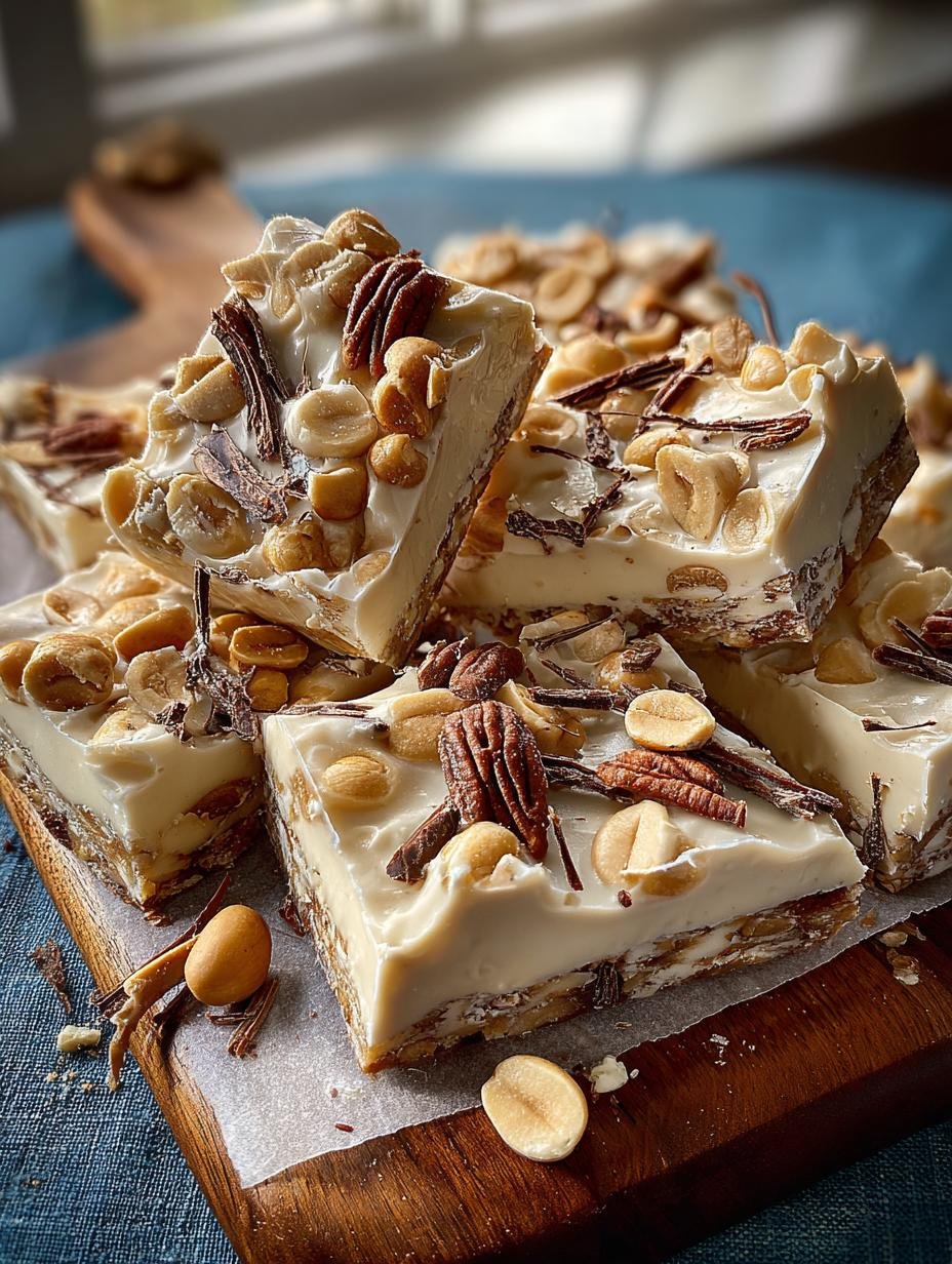 Irresistible White Chocolate Peanut Bark Recipe - Irresistible White Chocolate Peanut - additional detail