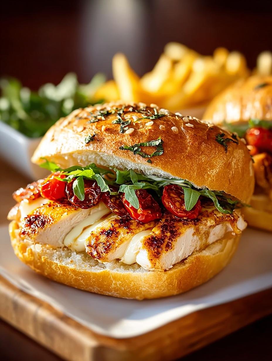 Delicious Italian Chicken Sandwiches with Sun-Dried Tomatoes - Italian Chicken Sandwiches - additional detail
