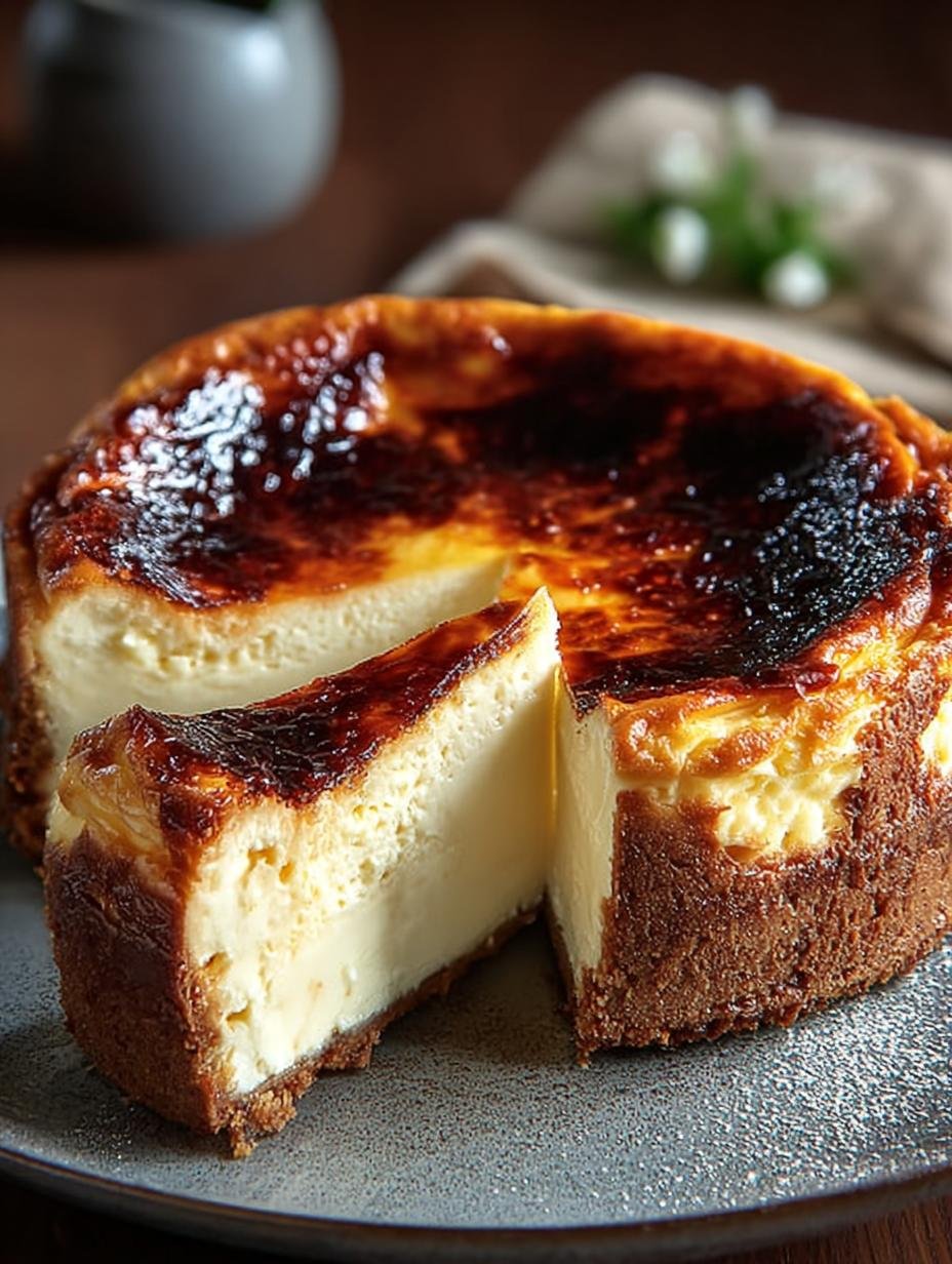 Delicious London Fog Basque Cheesecake with Sauce - London Fog Basque Cheesecake - additional detail