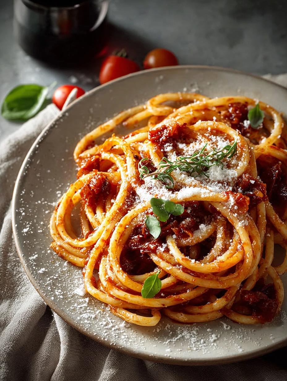 Savor 5-Star Pasta Amatriciana for Authentic Taste - Pasta Amatriciana - main visual representation