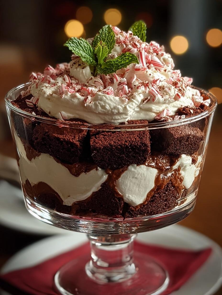 Irresistible Peppermint Brownie Trifle Recipe for the Holidays - Peppermint Brownie Trifle - additional detail