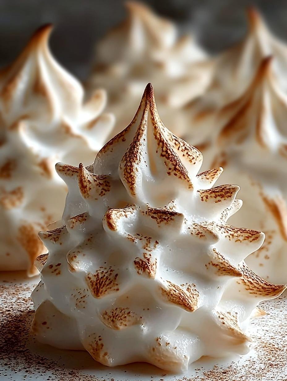 Tree Meringue Cookies: 24 Festive Holiday Delights - Tree Meringue Cookies - additional detail