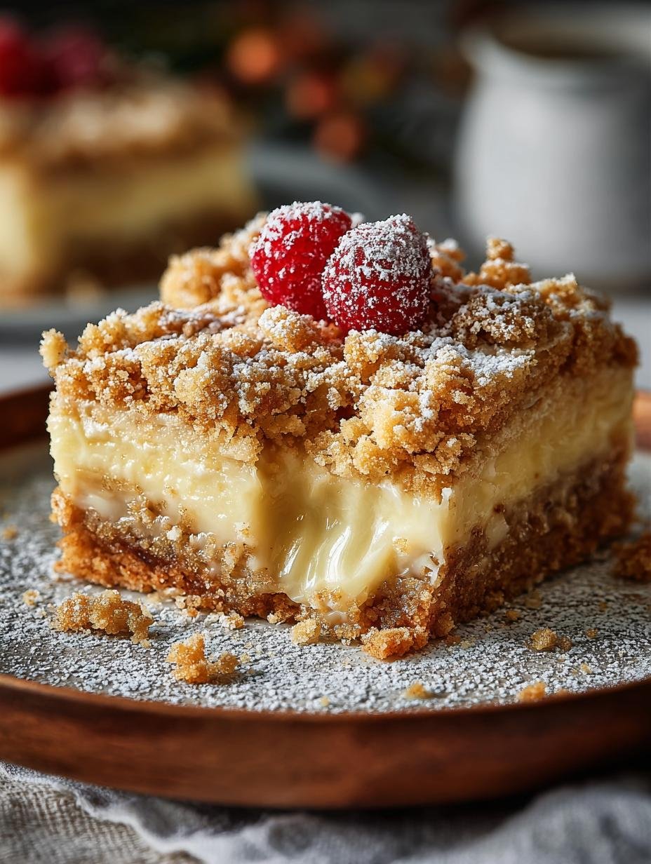 Delicious White Chocolate Crumble Slice with layers of flavors and textures