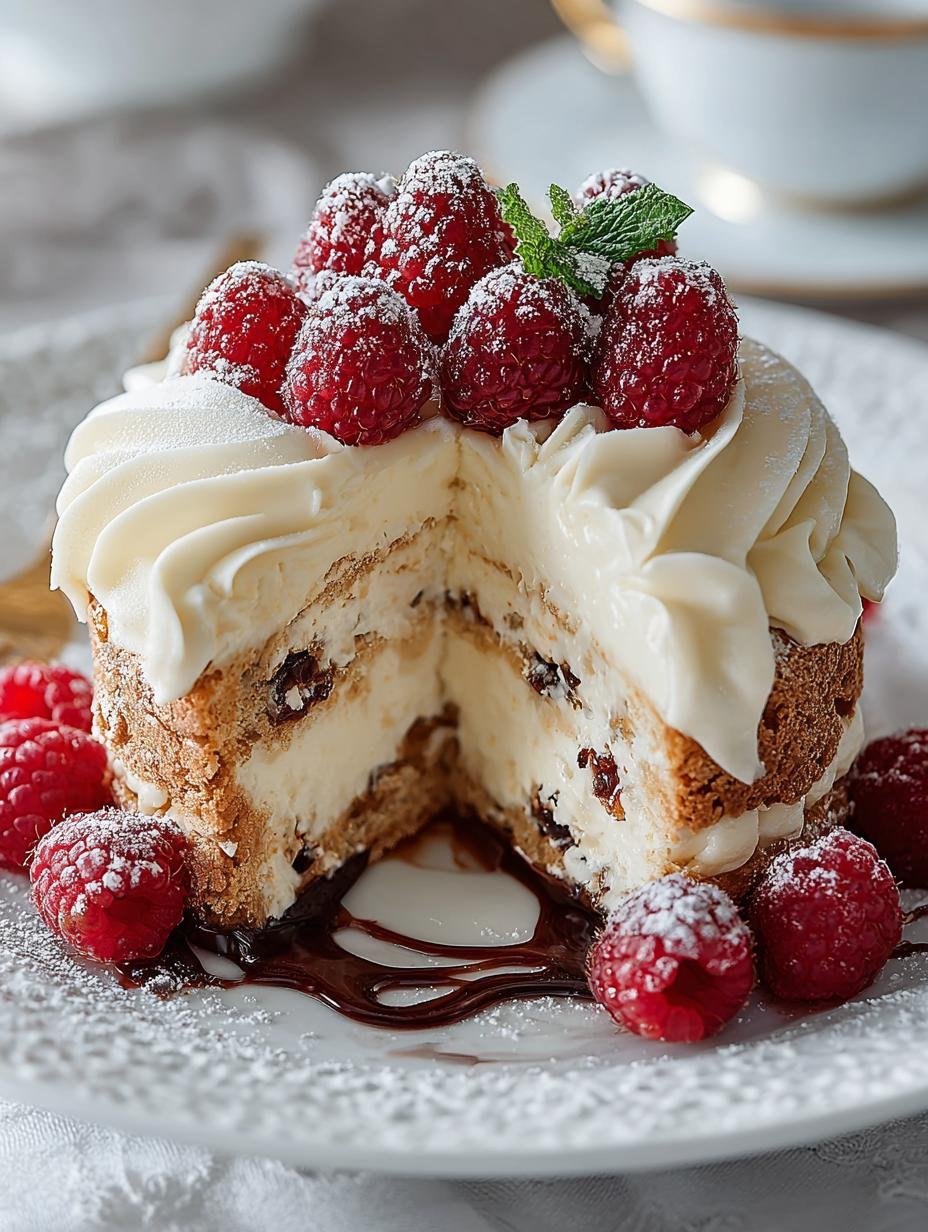 Delightful White Chocolate Raspberry Charlotte Recipe - White Chocolate Raspberry Charlotte - additional detail