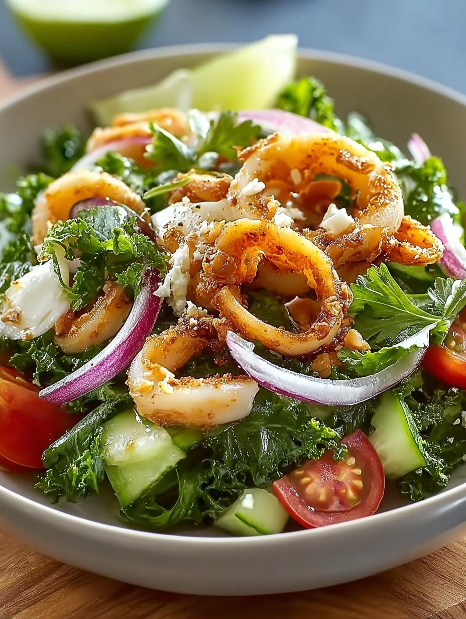 Delicious Baby Calamari Garden Salad for Summer Fun - Baby Calamari Garden Salad - main visual representation