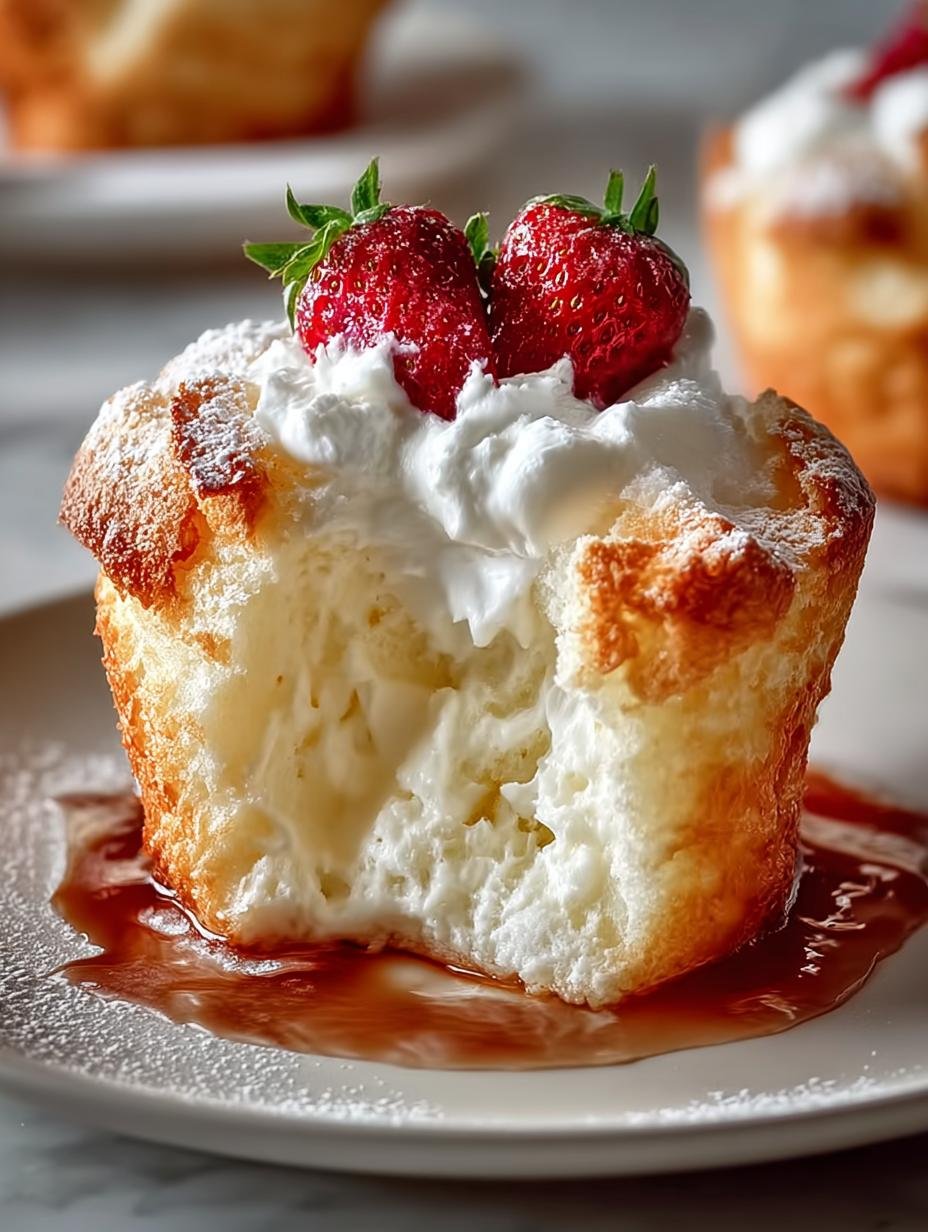 Bourbon Strawberry Angel Food: 12 Light Blissful Cupcakes