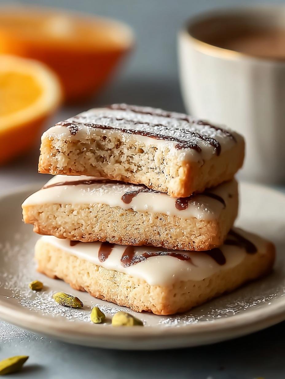 Delicious Cardamom Shortbread Cookies with Orange Glaze - Cardamom Shortbread Cookies - main visual representation