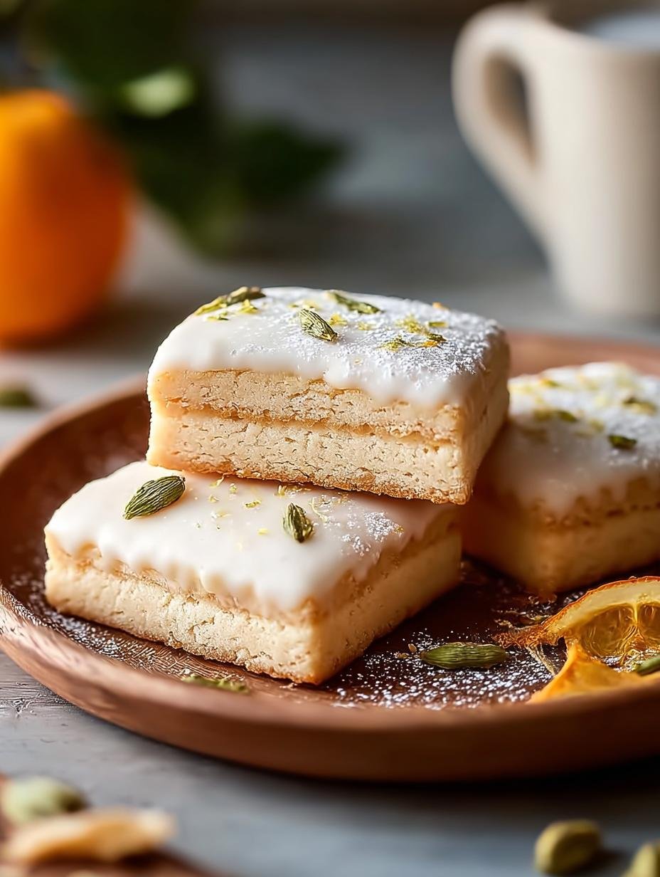 Delicious Cardamom Shortbread Cookies with Orange Glaze - Cardamom Shortbread Cookies - additional detail