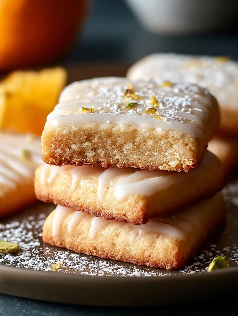 Delicious Cardamom Shortbread Cookies with Orange Glaze