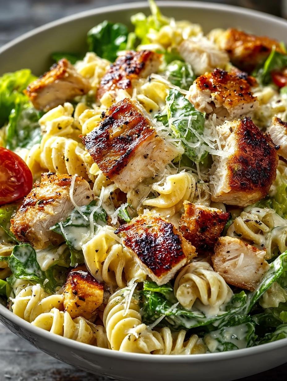Delicious Chicken Caesar Pasta Salad in 25 Minutes - Chicken Caesar Pasta Salad - additional detail