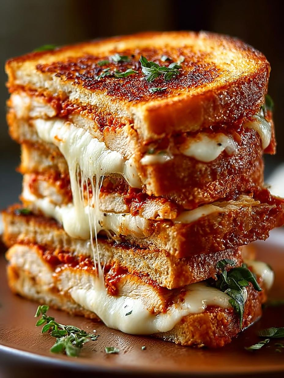 Irresistible Chicken Parmesan Grilled Cheese Delight - Chicken Parmesan Grilled Cheese - main visual representation