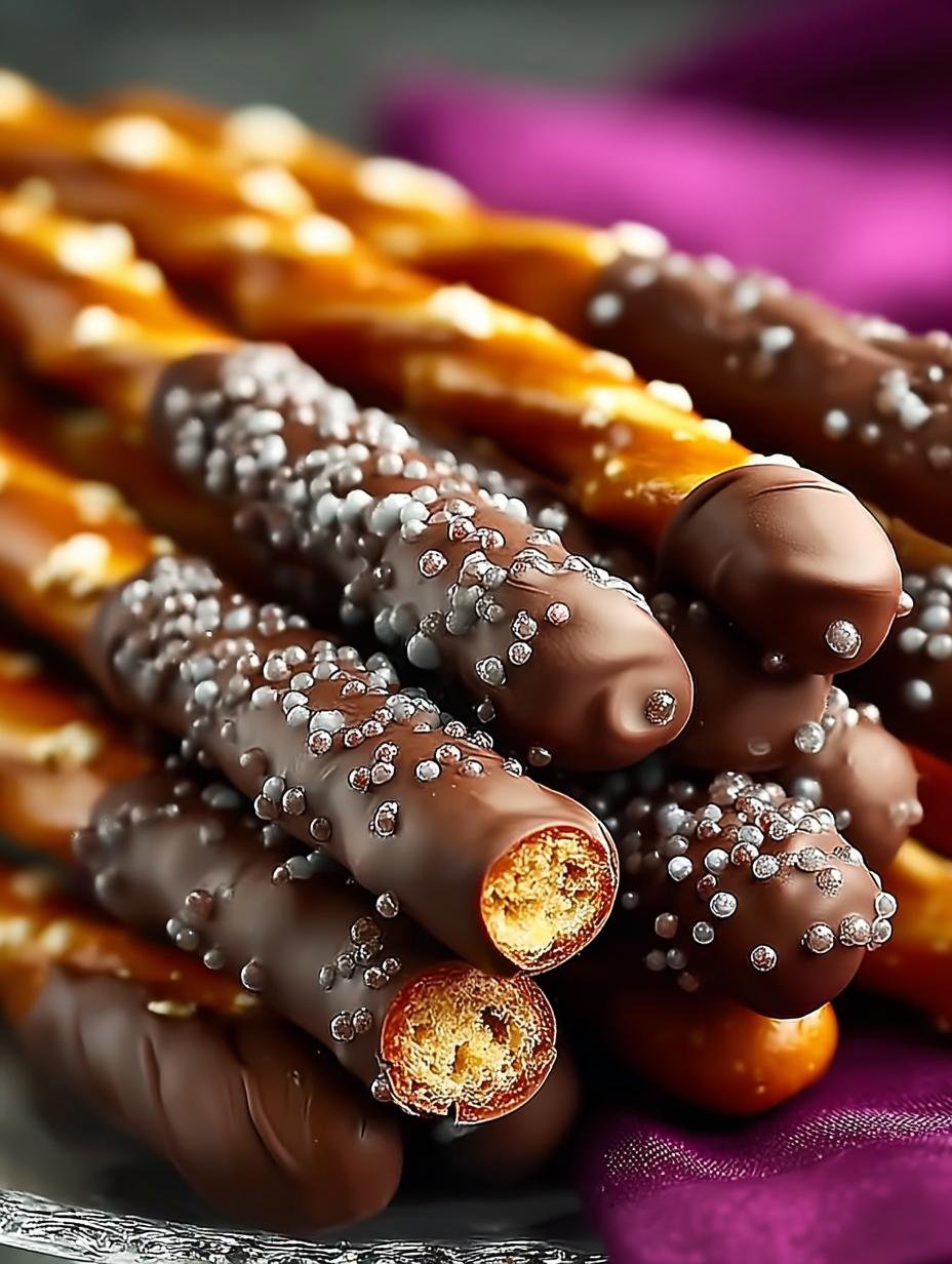 Irresistible Chocolate Dipped Pretzel Rods in 5 Minutes - Chocolate Dipped Pretzel Rods - main visual representation