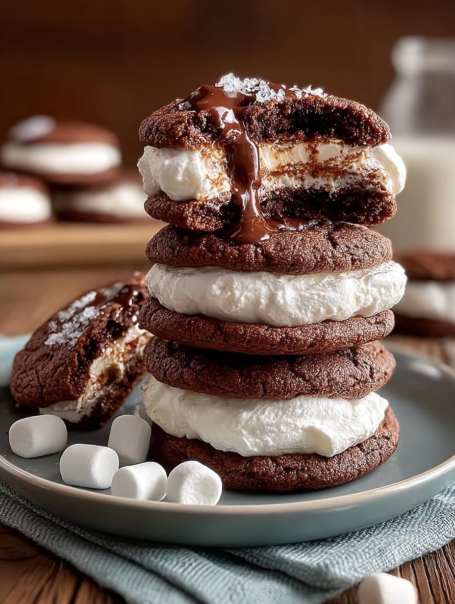 Delicious Chocolate Marshmallow Cookies Recipe to Try - Chocolate Marshmallow Cookies - main visual representation