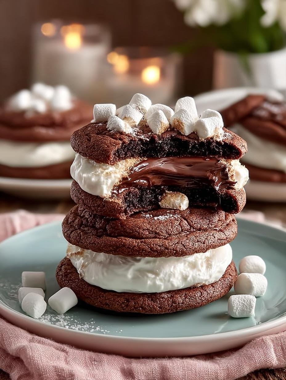 Delicious Chocolate Marshmallow Cookies Recipe to Try - Chocolate Marshmallow Cookies - additional detail