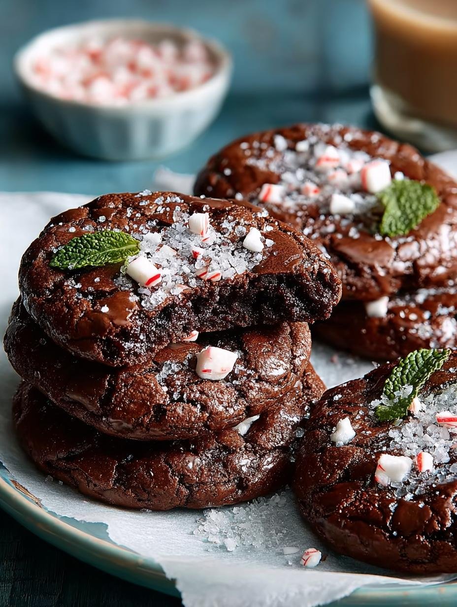 Chocolate Peppermint Brownie Cookies: 24 Festive Bites - Chocolate Peppermint Brownie Cookies - main visual representation