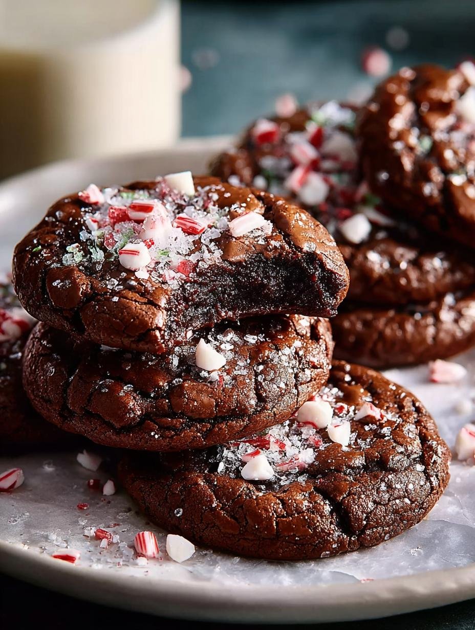 Chocolate Peppermint Brownie Cookies: 24 Festive Bites - Chocolate Peppermint Brownie Cookies - additional detail