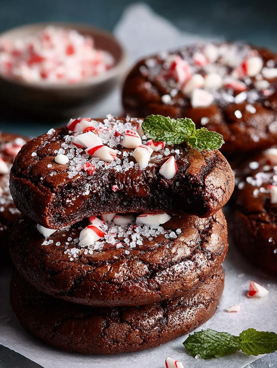Chocolate Peppermint Brownie Cookies: 24 Festive Bites