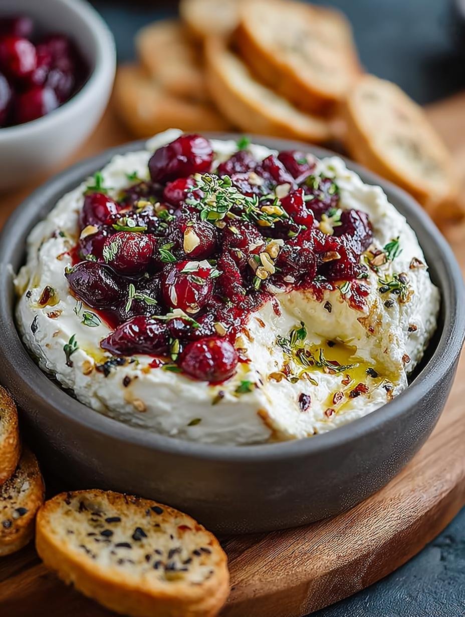 Delicious Cranberry Whipped Feta Dip for Holidays - Cranberry Whipped Feta Dip - main visual representation