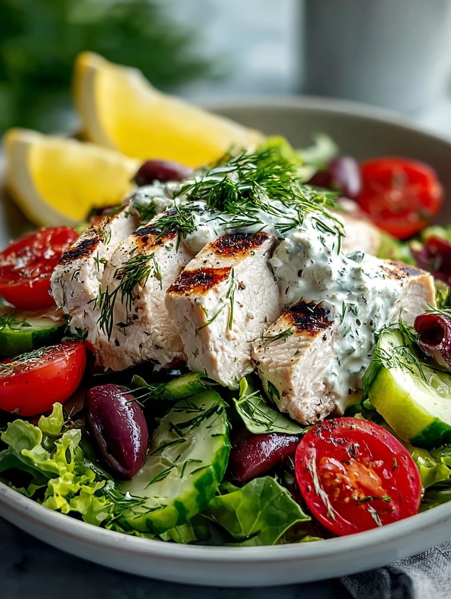 Delicious Greek Tzatziki Chicken Salad Bowl Recipe