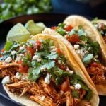 Healthy Crockpot Chicken Tacos