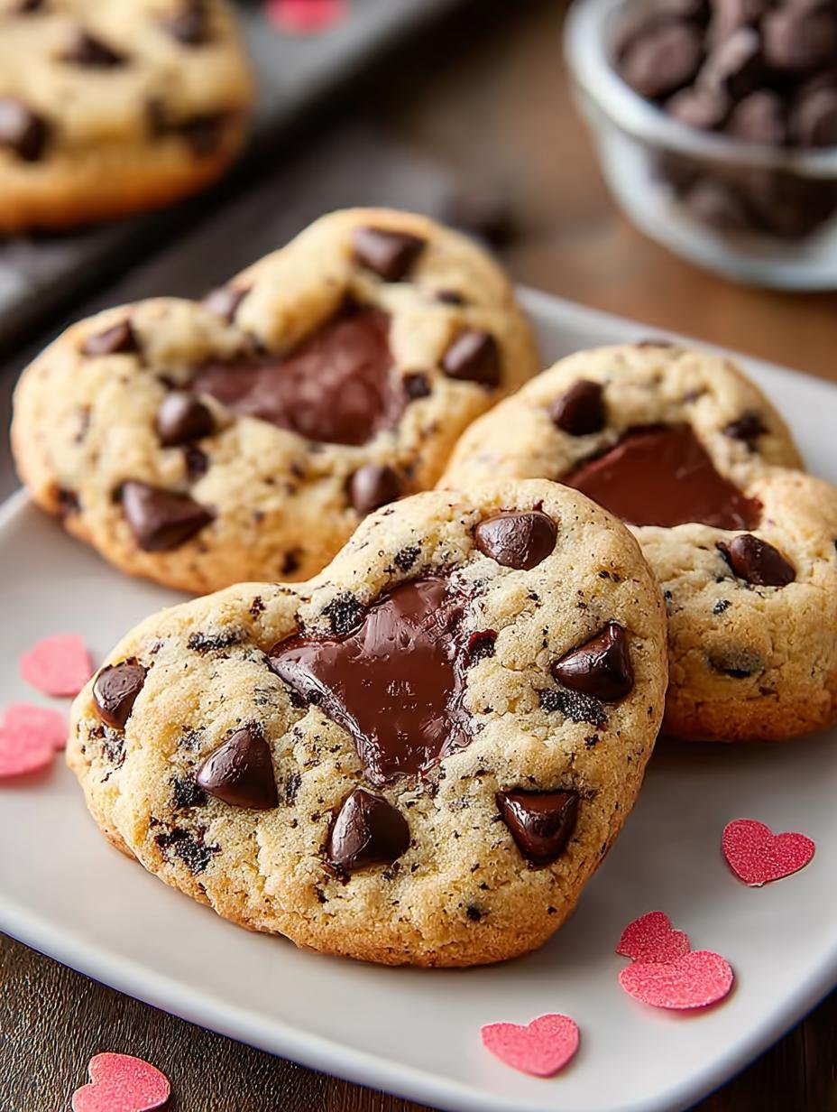 Irresistible Heart Shaped Chocolate Chip Cookies - Heart Shaped Chocolate Chip - additional detail