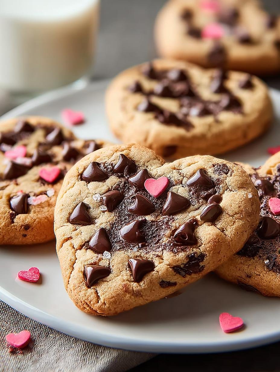 Irresistible Heart Shaped Chocolate Chip Cookies