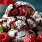 Raspberry Chocolate Crinkle Cookies