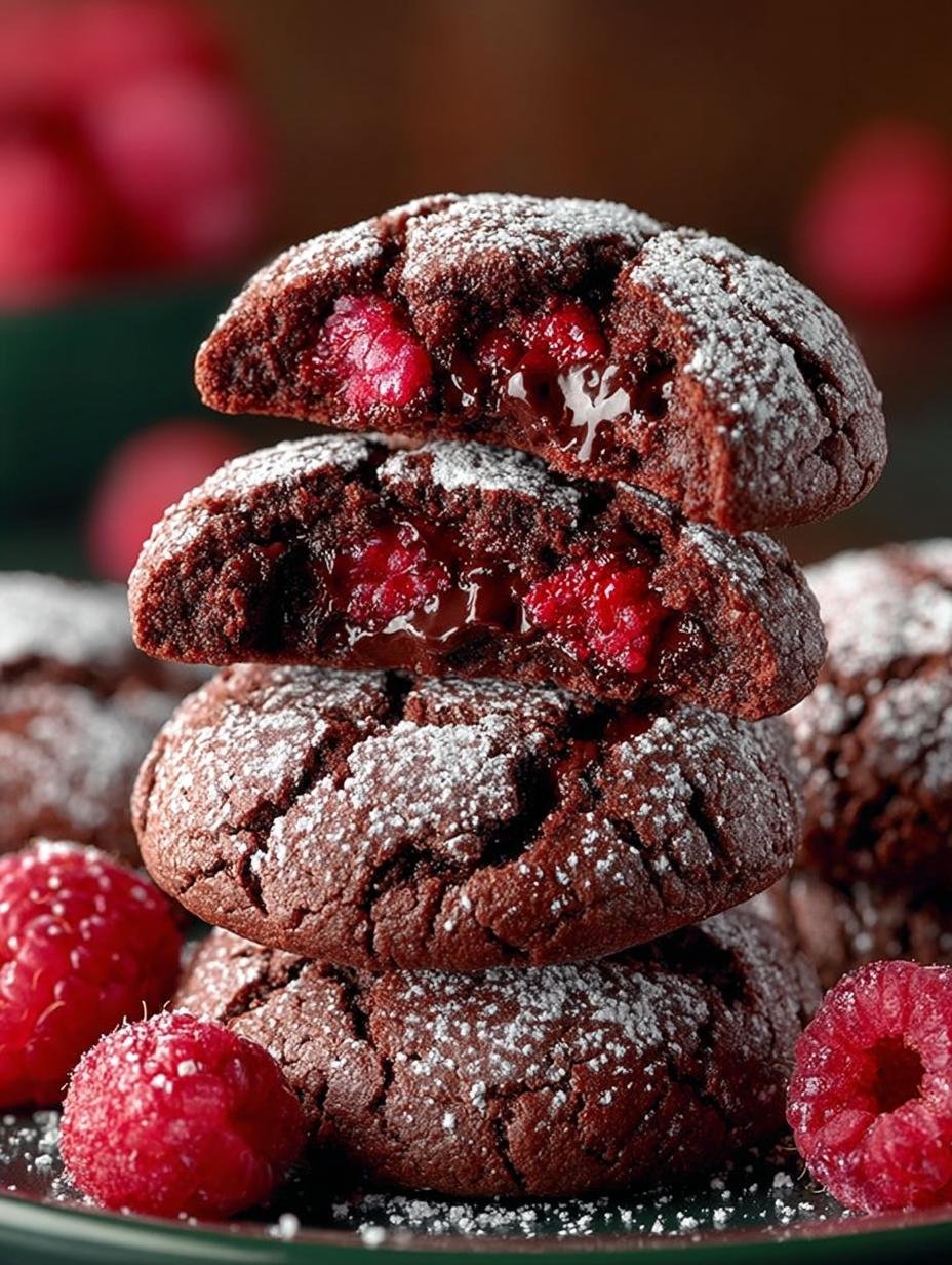 Delicious Raspberry Chocolate Crinkle Cookies Recipe - Raspberry Chocolate Crinkle Cookies - additional detail